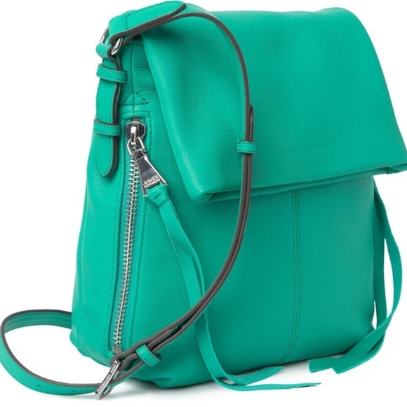 Aimee Kestenberg Handbags - Aimee Kestenberg Teal Green Bali Leather Crossbody Bag with Adjustable Strap